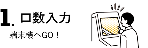 口数入力 端末機へGO!